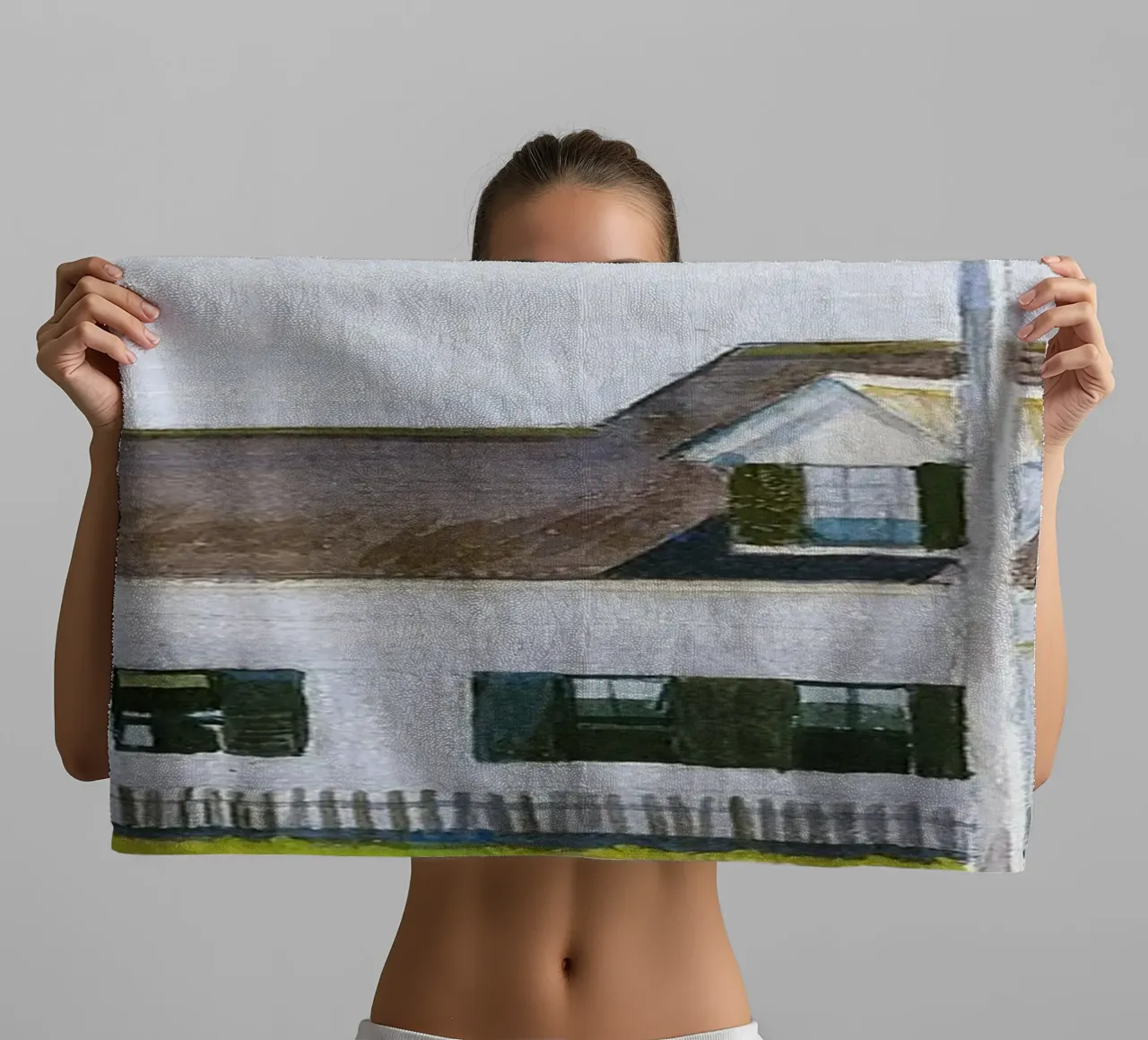 Edward Hopper Architecture Coastal Urban Scene Print towel by NorwesClub