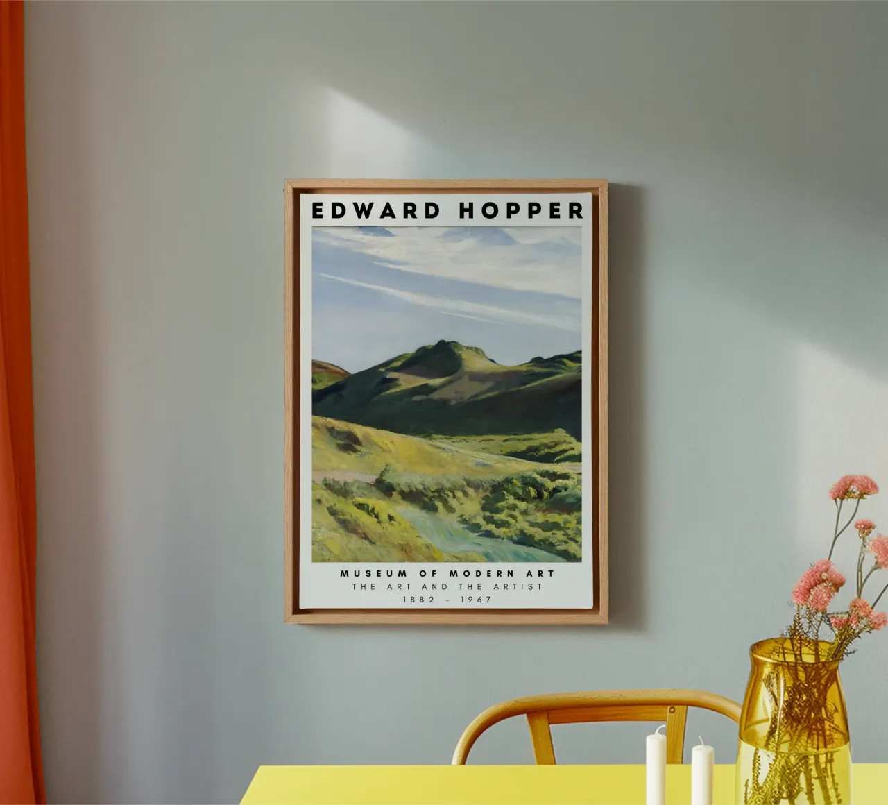Edward Hopper Landschap Hills Amerikaans realisme Print canvas met Baklijst van NorwesClub
