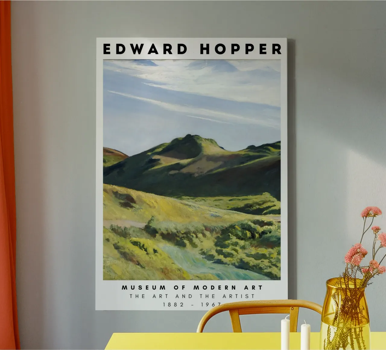 Edward Hopper Landschap Hills Amerikaans realisme Print canvas met Baklijst van NorwesClub