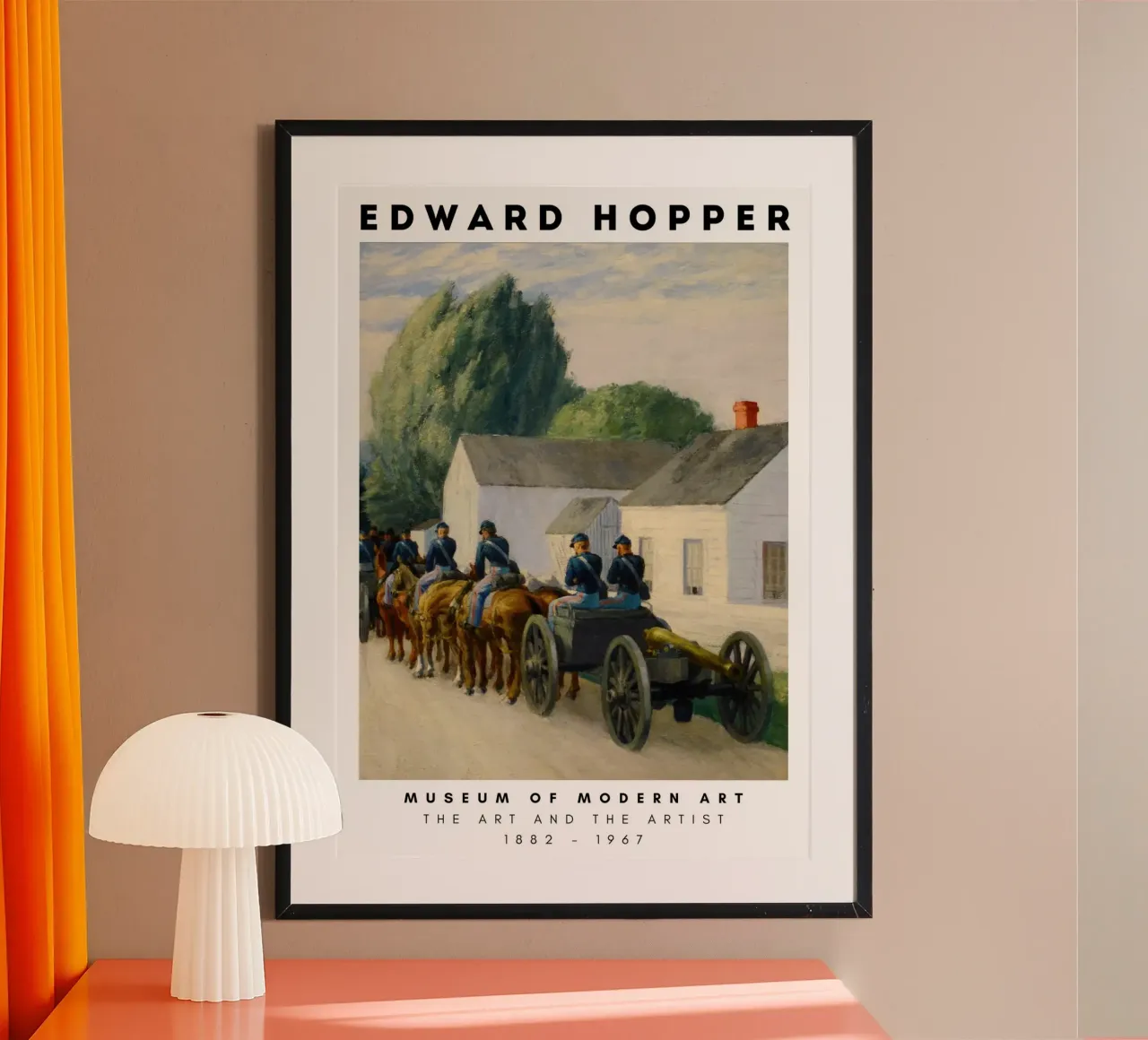 Edward Hopper Scena militare Cavalli Cannone Stampa poster da NorwesClub