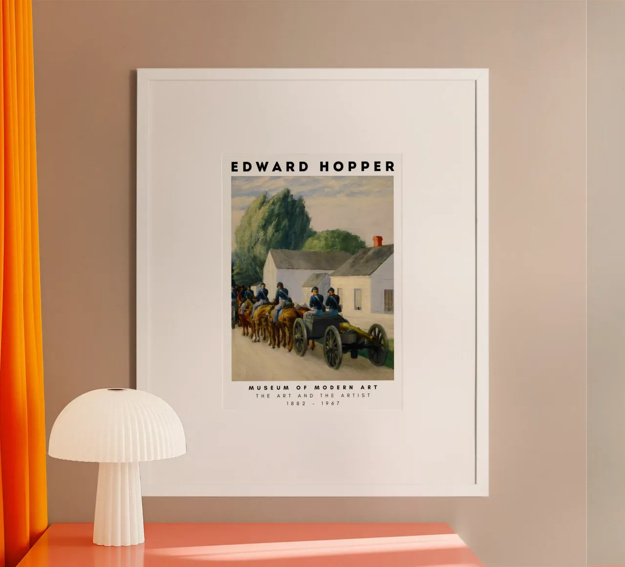 Edward Hopper Scena militare Cavalli Cannone Stampa poster da NorwesClub