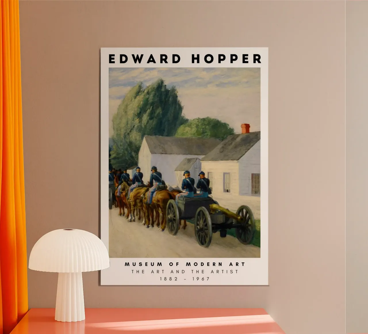 Edward Hopper Scena militare Cavalli Cannone Stampa poster da NorwesClub