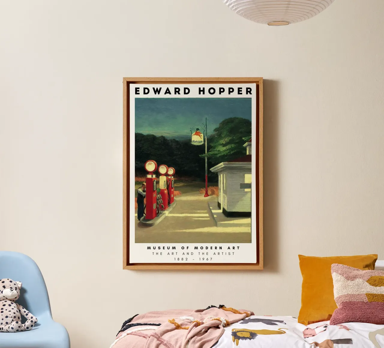 Edward Hopper "Gas" Print | Amerikaans Realisme Wegenkunst canvas met Baklijst van NorwesClub