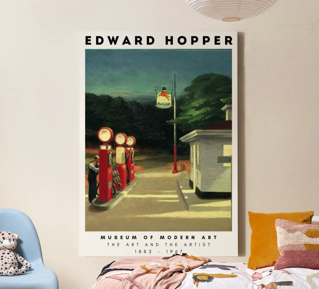 Edward Hopper "Gas" Print | Amerikaans Realisme Wegenkunst canvas met Baklijst van NorwesClub
