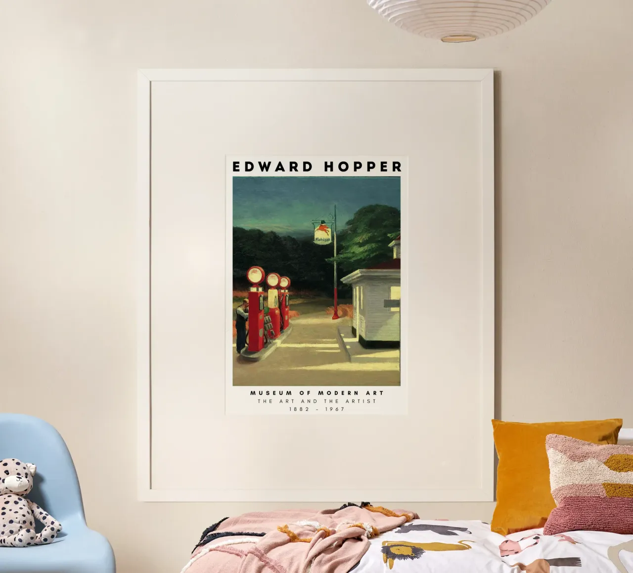 Edward Hopper "Gas" Print | Amerikaans Realisme Wegenkunst poster met aluminium frame van NorwesClub