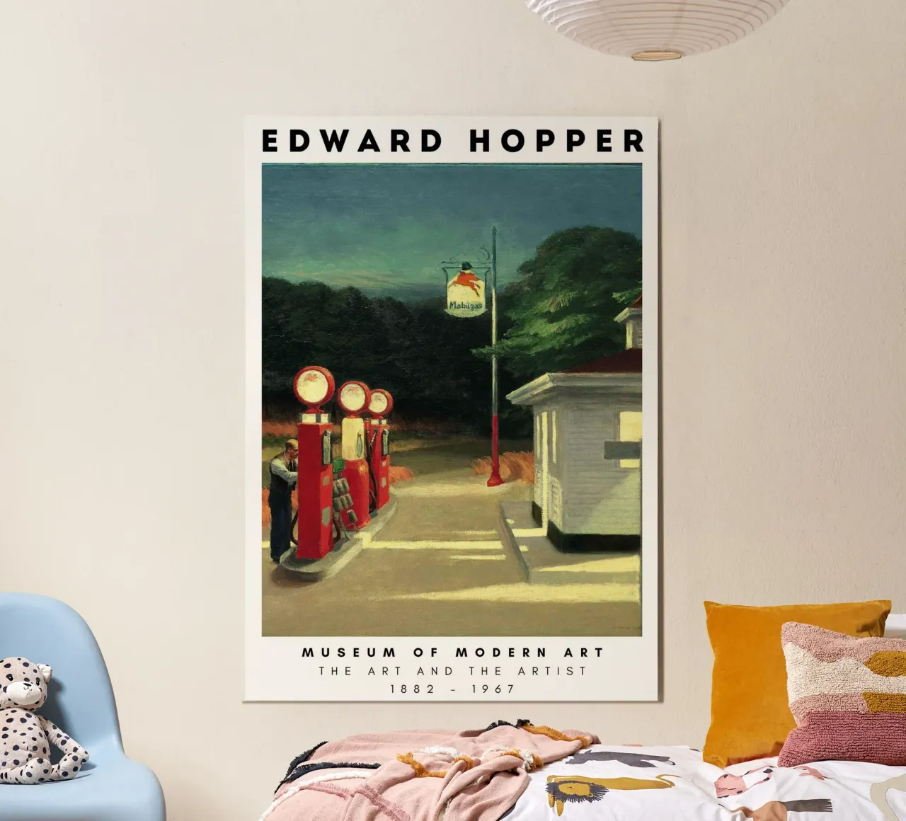 Edward Hopper "Gas" Print | Amerikaans Realisme Wegenkunst poster met aluminium frame van NorwesClub