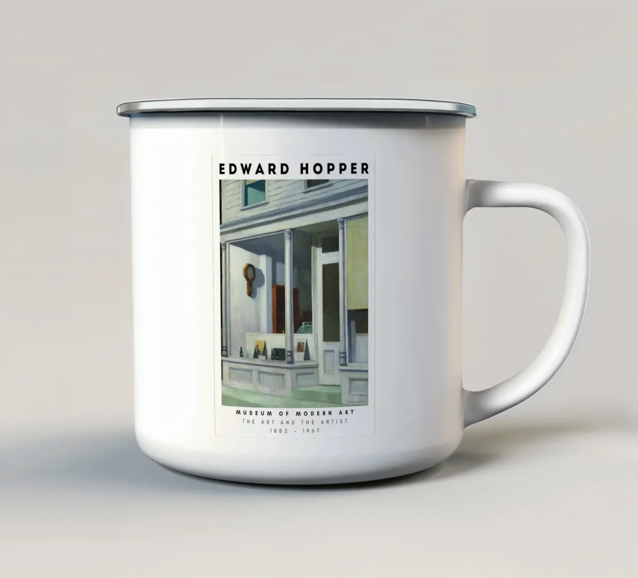Edward Hopper Sette A.M. | Realismo Americano Vetrina tazza in smalto da NorwesClub