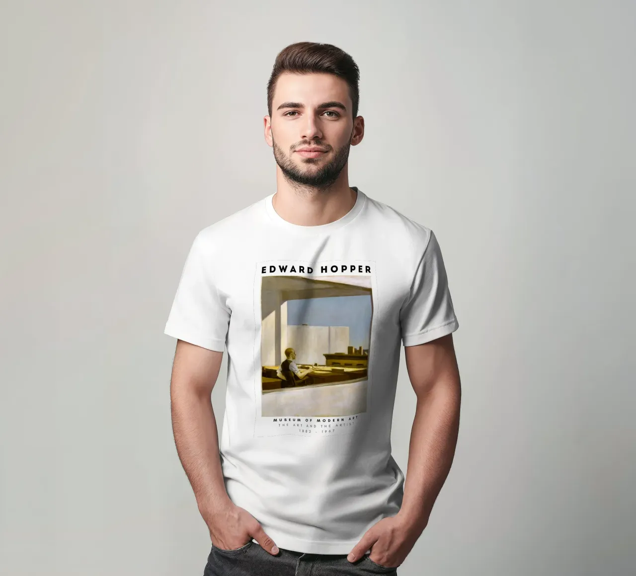 Ufficio di Edward Hopper in una piccola città - Arte del realismo americano t-shirt da NorwesClub