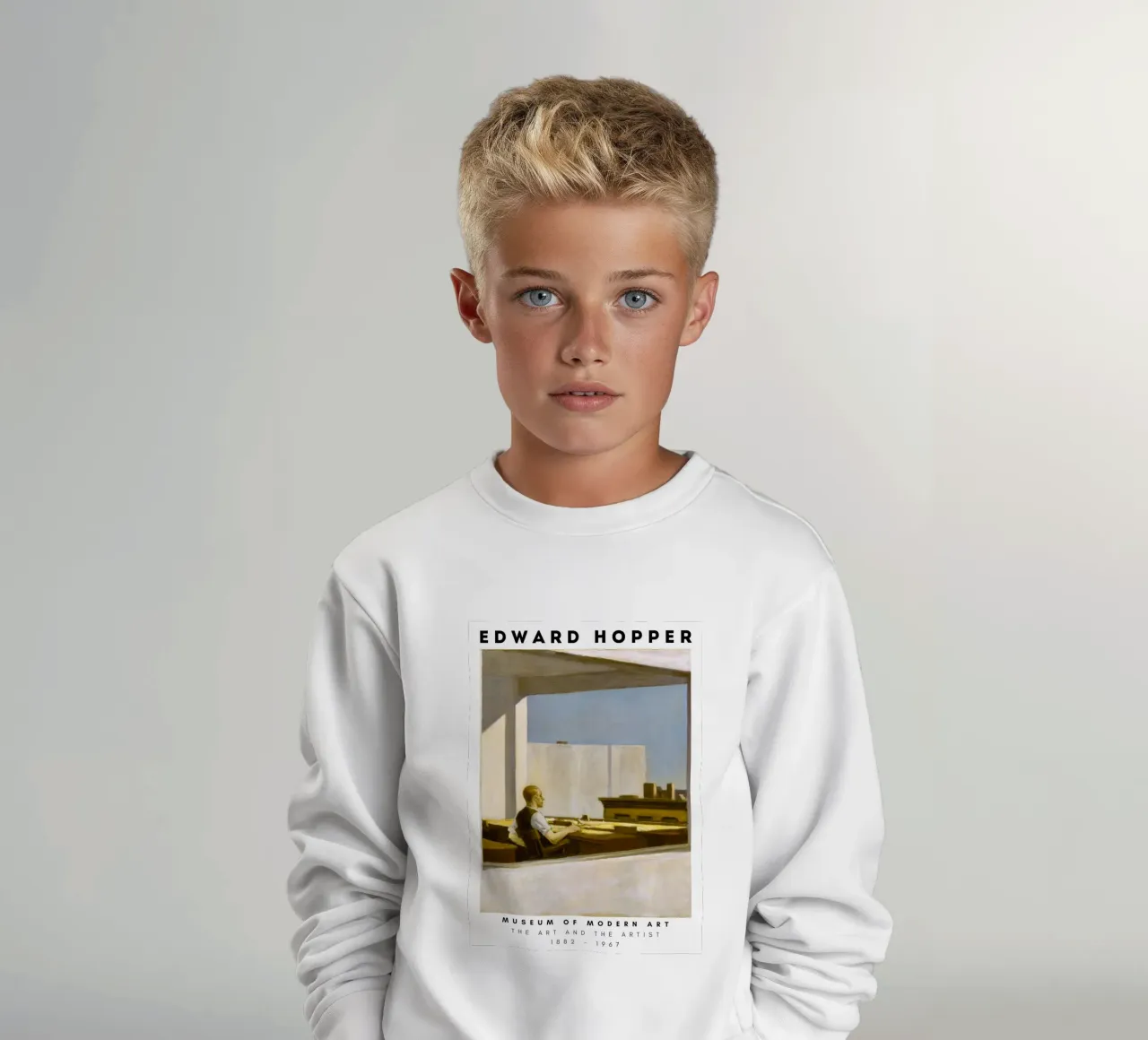 Ufficio di Edward Hopper in una piccola città - Arte del realismo americano felpa bambino da NorwesClub