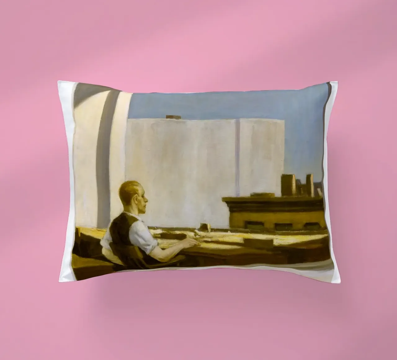 Ufficio di Edward Hopper in una piccola città - Arte del realismo americano cuscino da NorwesClub