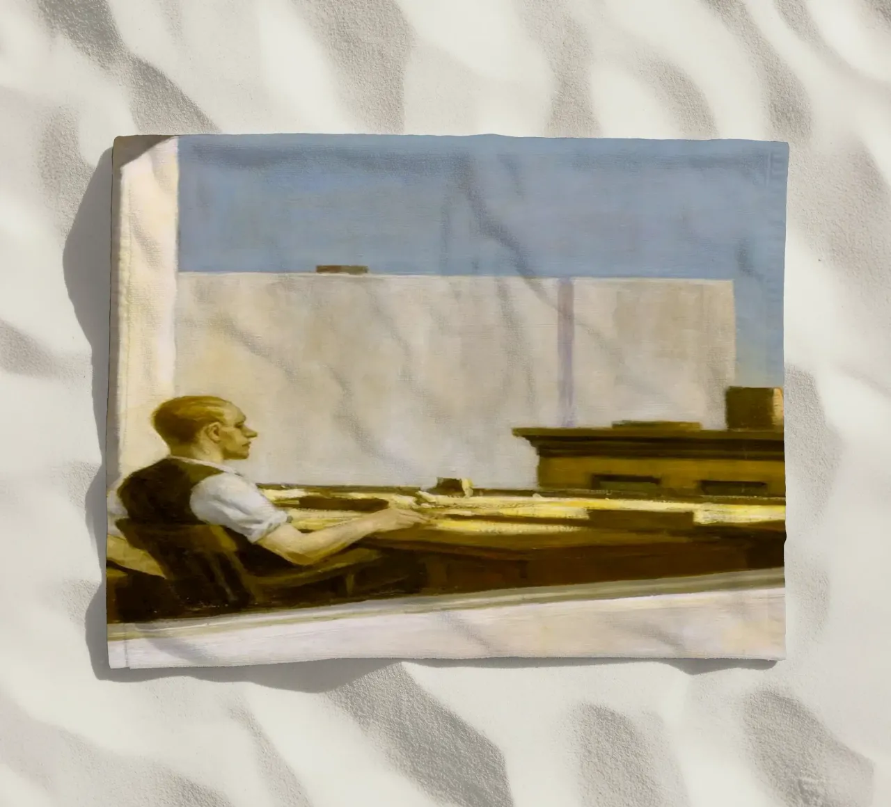 Ufficio di Edward Hopper in una piccola città - Arte del realismo americano telo mare da NorwesClub