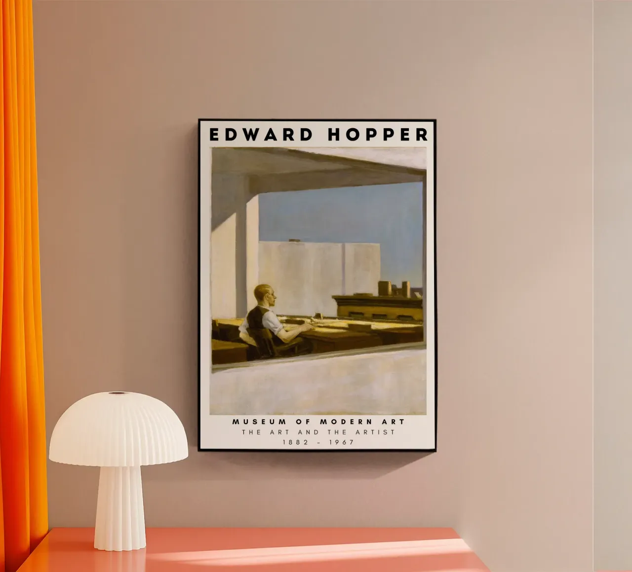 Ufficio di Edward Hopper in una piccola città - Arte del realismo americano plexiglass da NorwesClub