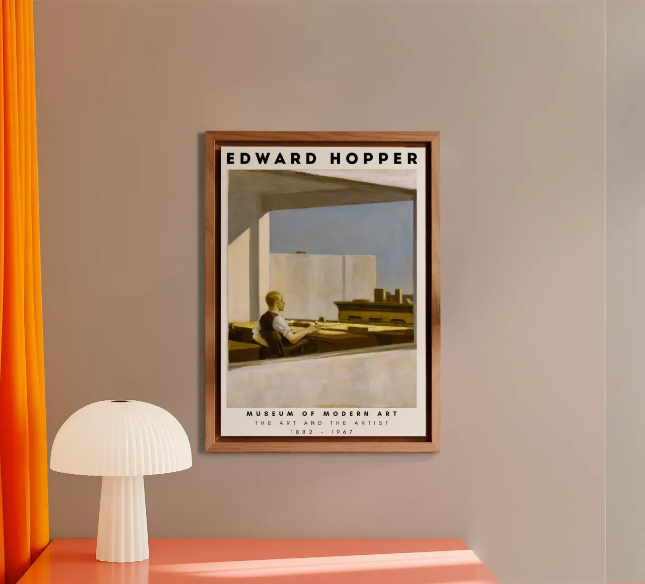 Ufficio di Edward Hopper in una piccola città - Arte del realismo americano alluminio dibond da NorwesClub