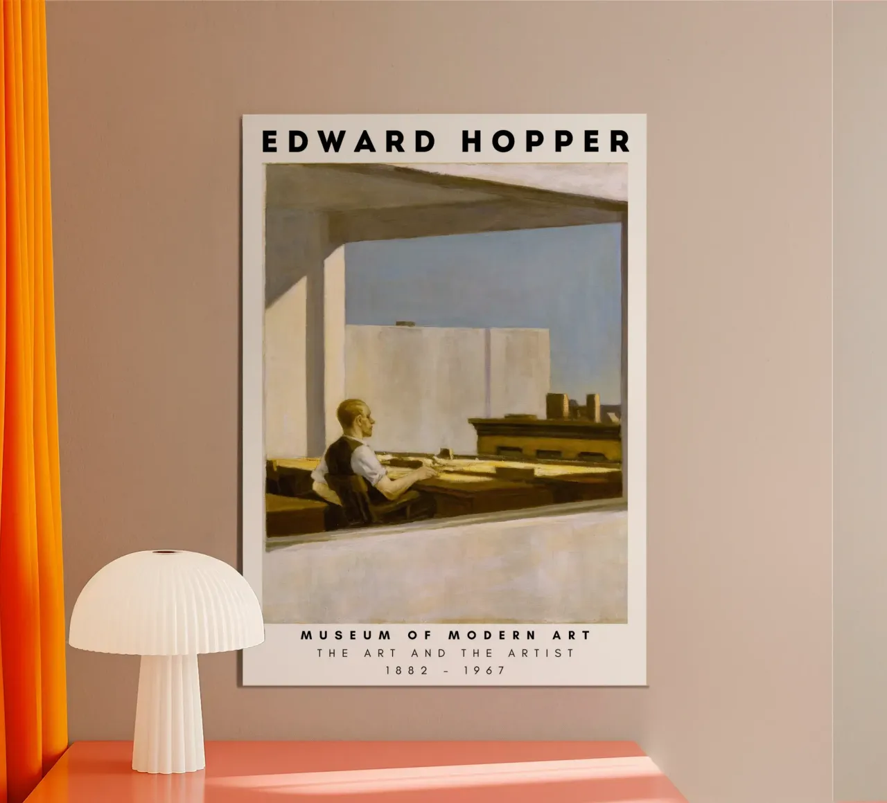 Ufficio di Edward Hopper in una piccola città - Arte del realismo americano alluminio dibond da NorwesClub