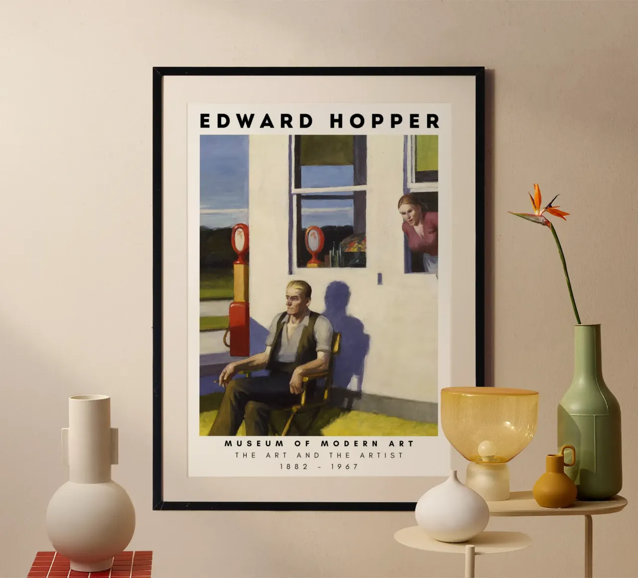 Edward Hopper Strada a quattro corsie - Arte del realismo americano poster con telaio in alluminio da NorwesClub