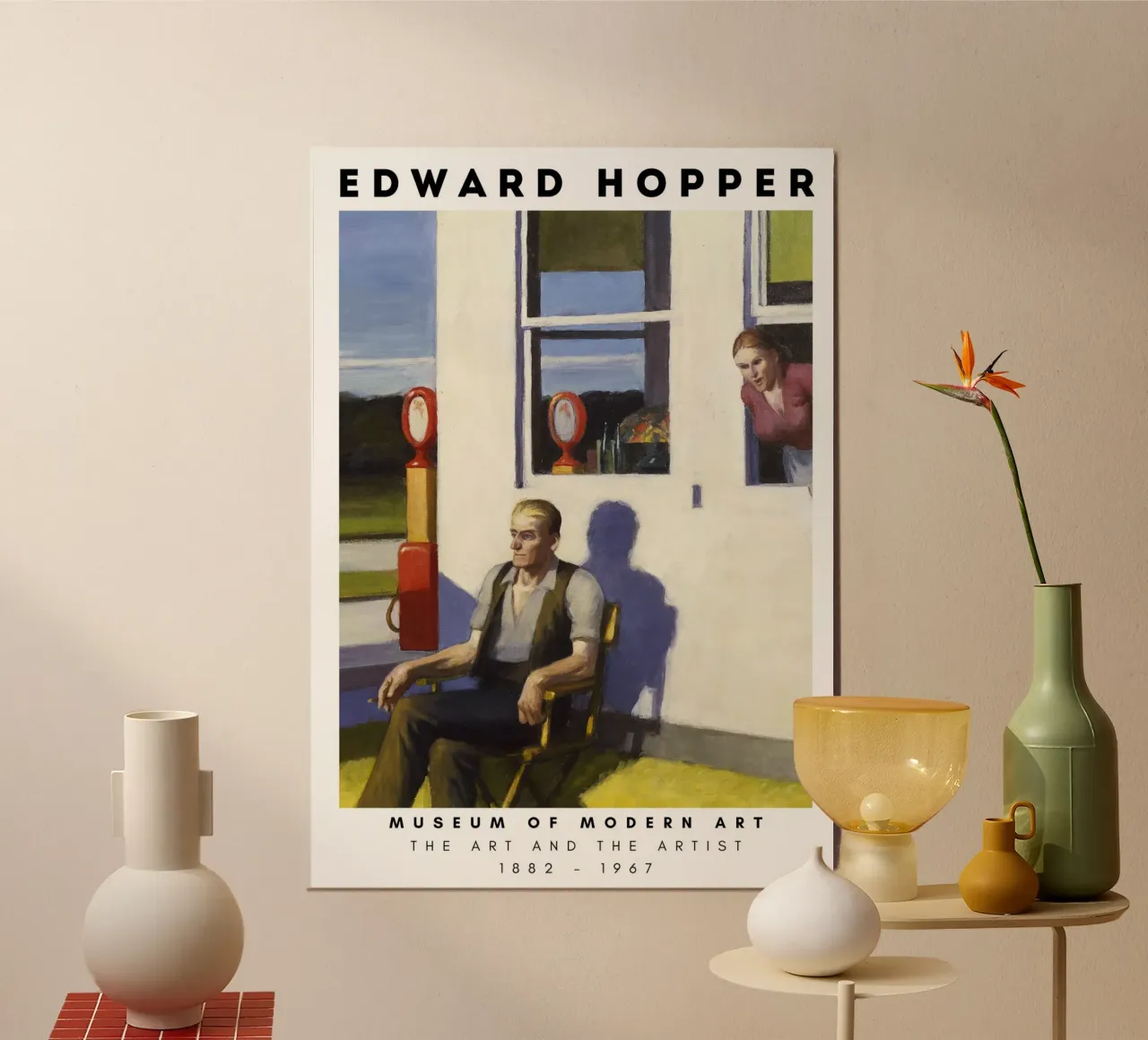 Edward Hopper Strada a quattro corsie - Arte del realismo americano poster con telaio in alluminio da NorwesClub