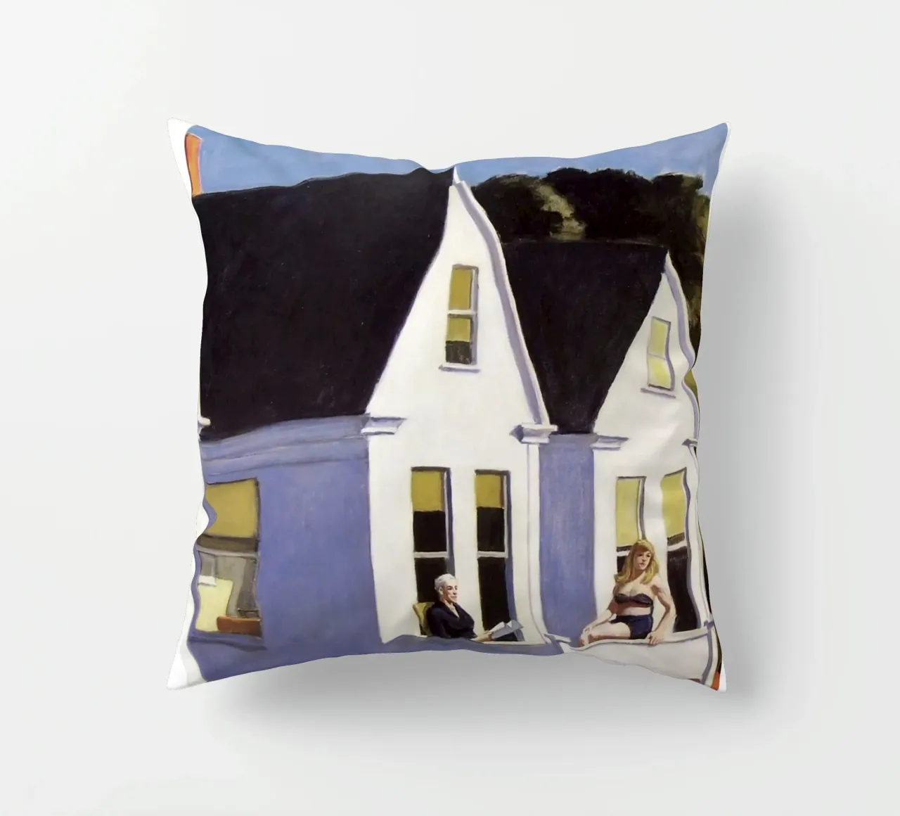 Hopper "Second Story Sunlight" | Arte del realismo americano cuscino da NorwesClub