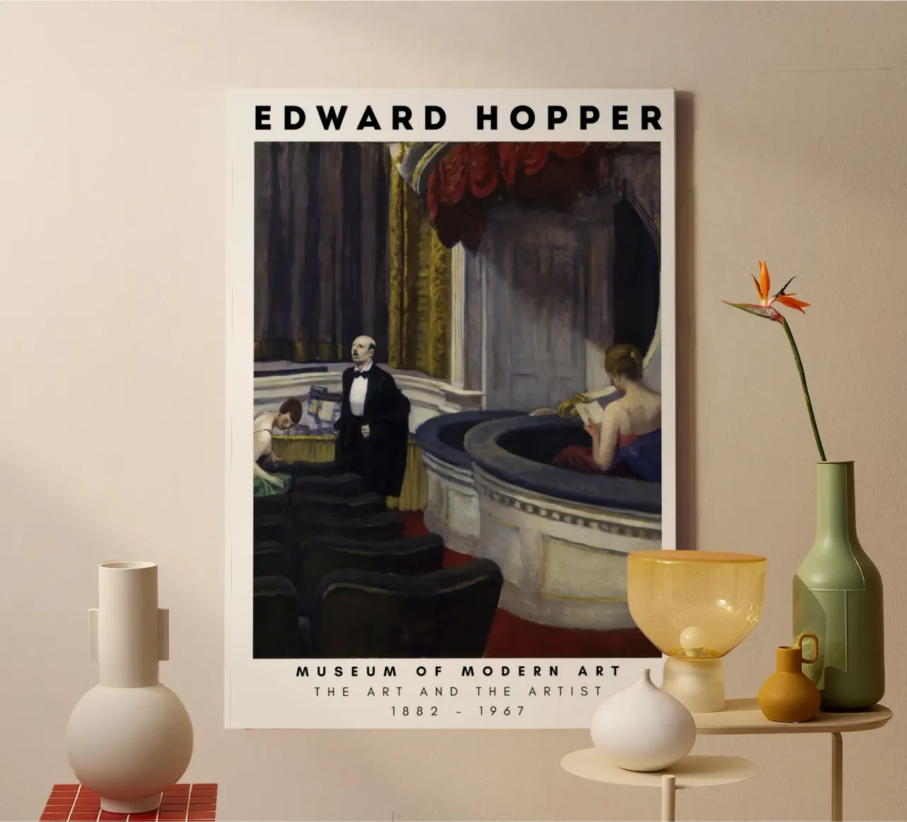 Edward Hopper Twee in het gangpad - Amerikaans realisme canvas met Baklijst van NorwesClub