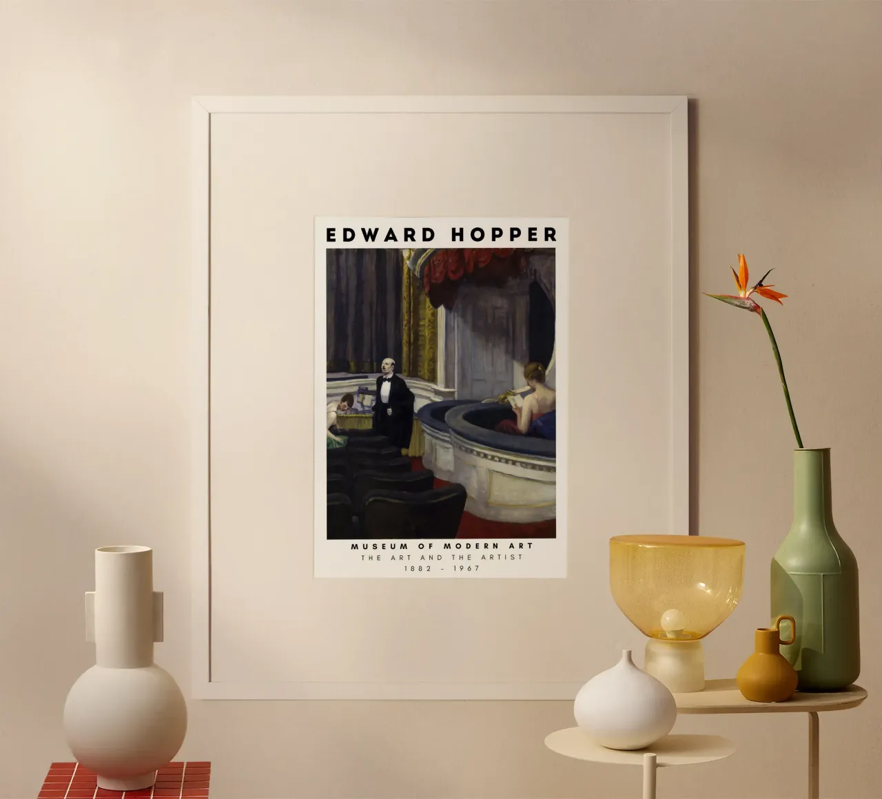 Edward Hopper Due sul corridoio - Arte del realismo americano poster con telaio in alluminio da NorwesClub