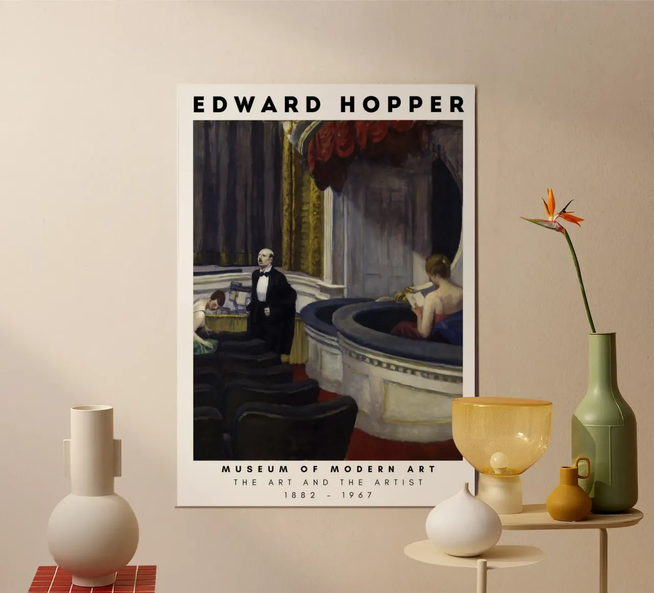Edward Hopper Due sul corridoio - Arte del realismo americano poster con telaio in alluminio da NorwesClub