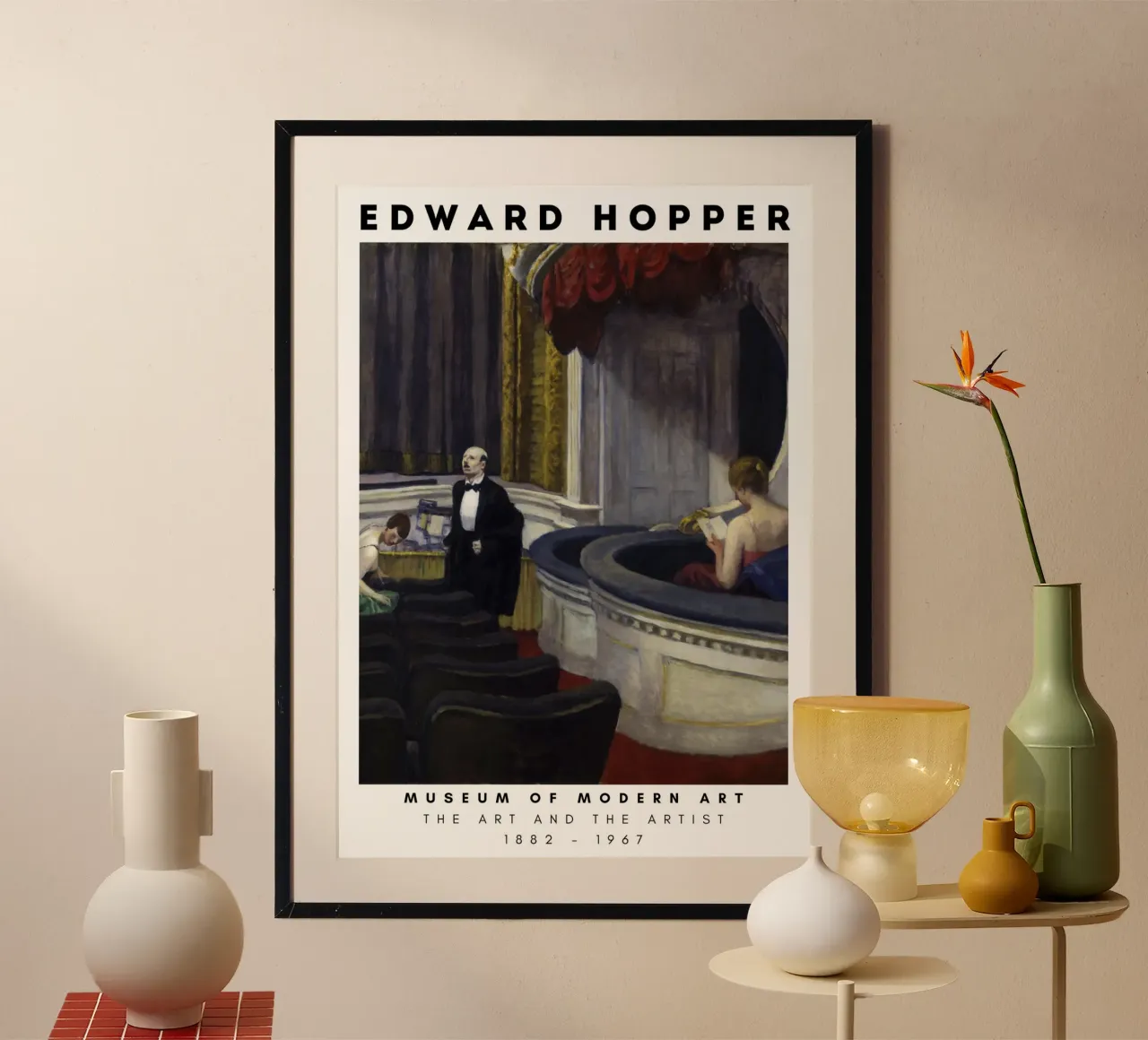 Edward Hopper Due sul corridoio - Arte del realismo americano poster con telaio in alluminio da NorwesClub