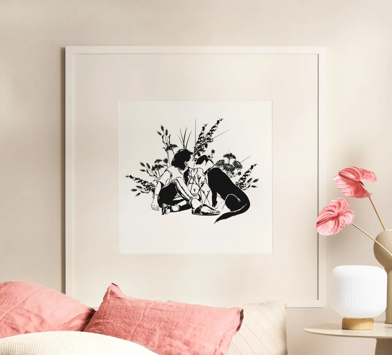 Una passeggiata tra i fiori selvatici poster con telaio in plastica da Stella-Illustrations
