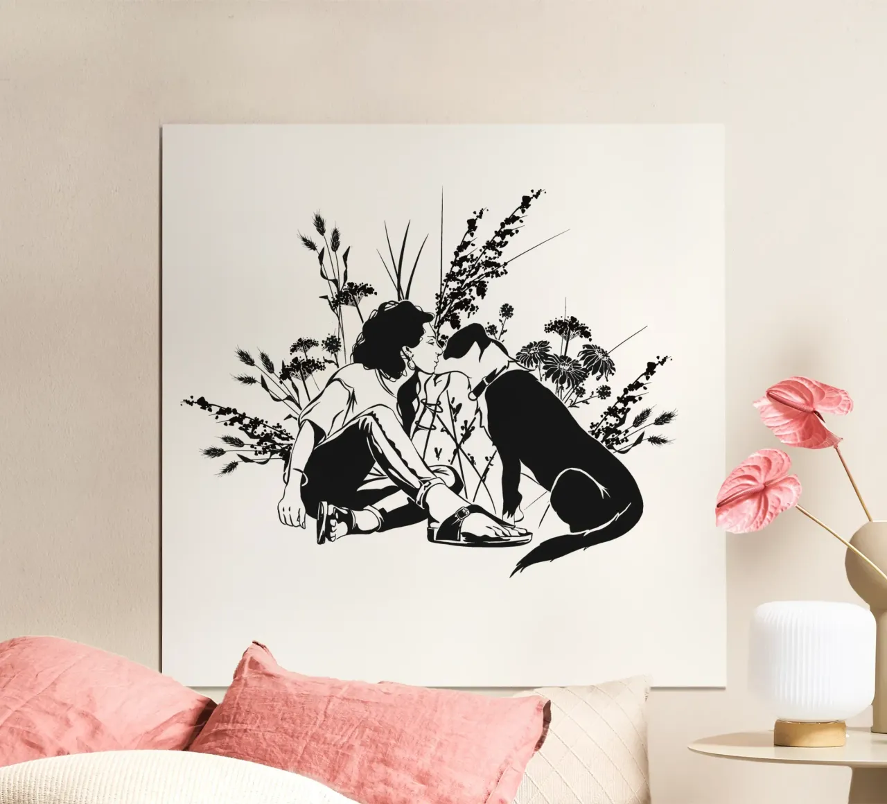 Una passeggiata tra i fiori selvatici poster con telaio in plastica da Stella-Illustrations