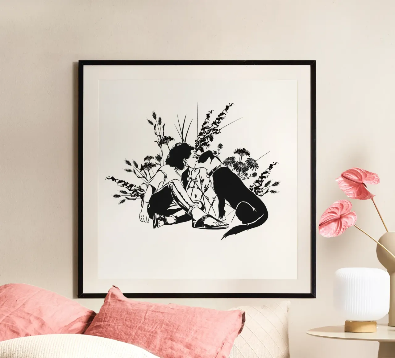 Una passeggiata tra i fiori selvatici poster con telaio in plastica da Stella-Illustrations