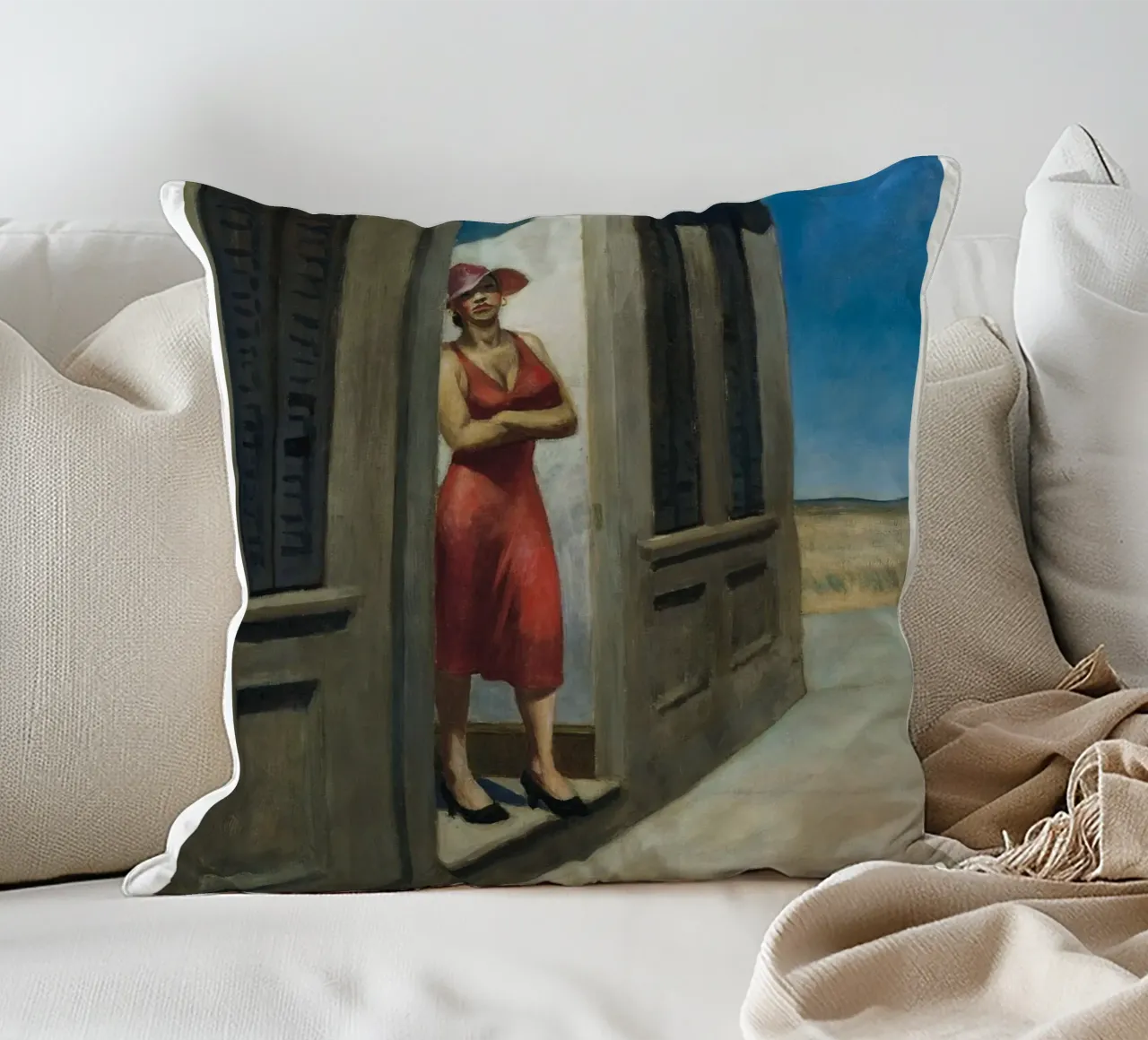 Edward Hopper Mattina della Carolina del Sud - Realismo americano cuscino da NorwesClub