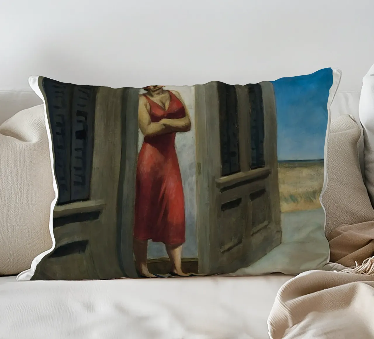 Edward Hopper Mattina della Carolina del Sud - Realismo americano cuscino da NorwesClub