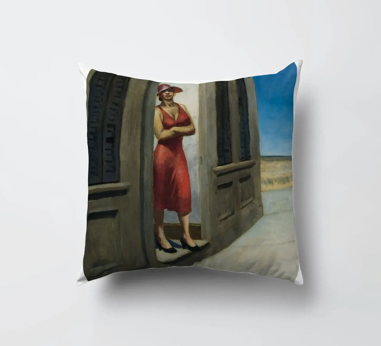 Edward Hopper Mattina della Carolina del Sud - Realismo americano cuscino da NorwesClub