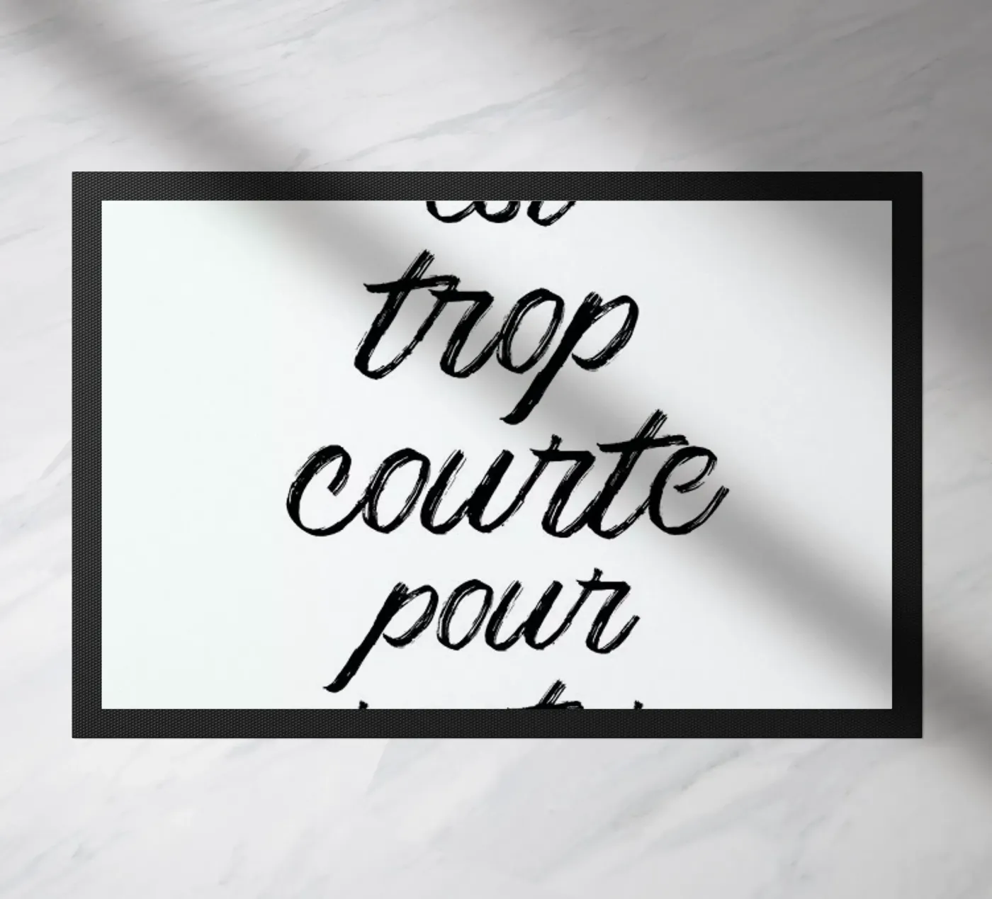 Trop courte doormat by typed