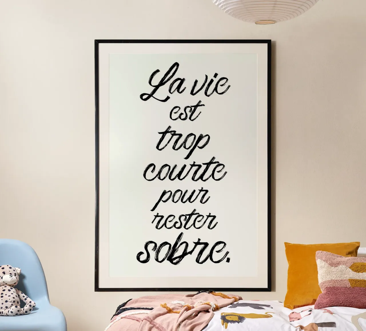 Trop courte poster con telaio in alluminio da typed