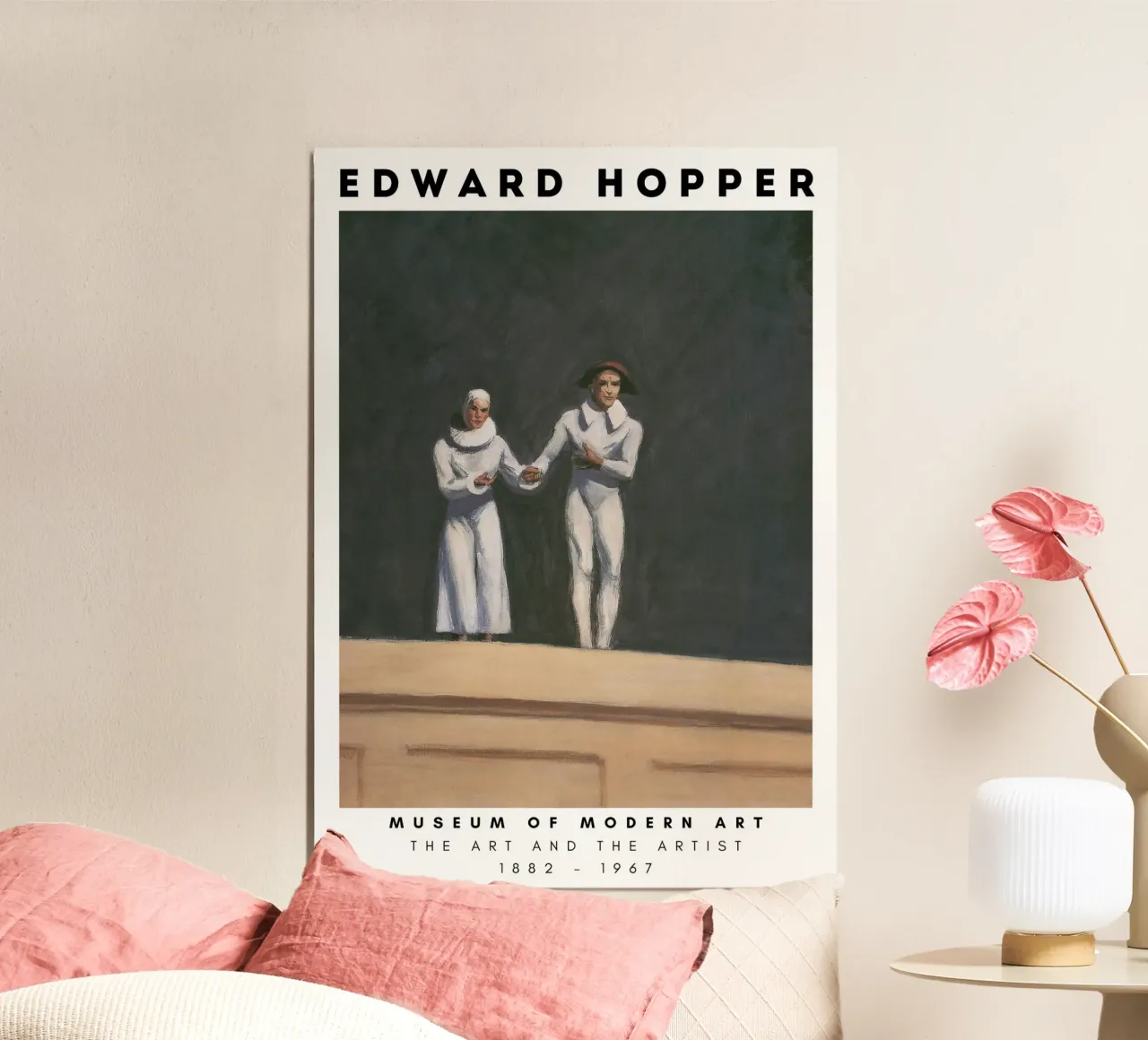 Edward Hopper Due comici - Arte del realismo americano poster con telaio in legno da NorwesClub