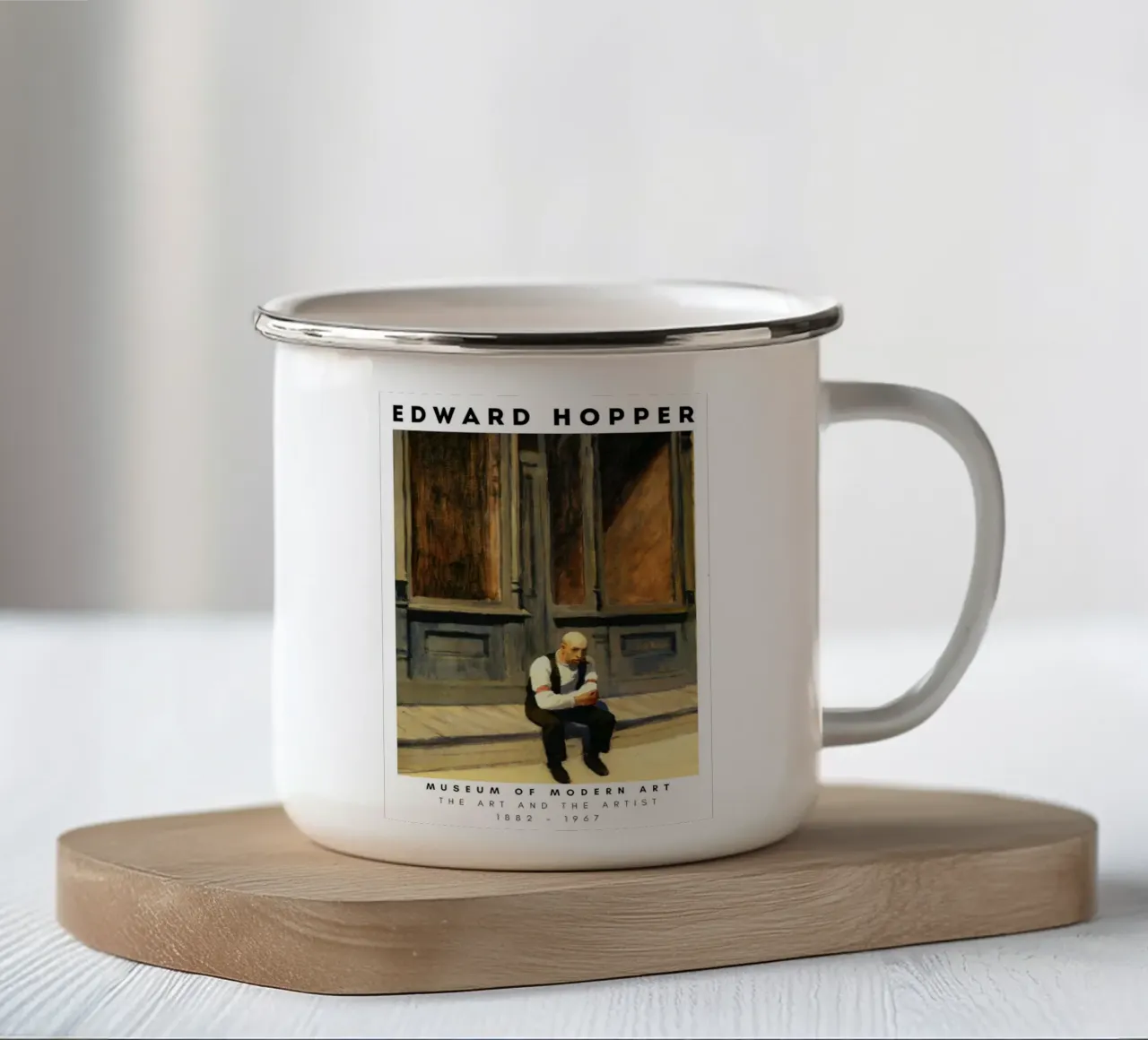 Edward Hopper Excursion into Philosophy | Realism Print enamel mug by NorwesClub