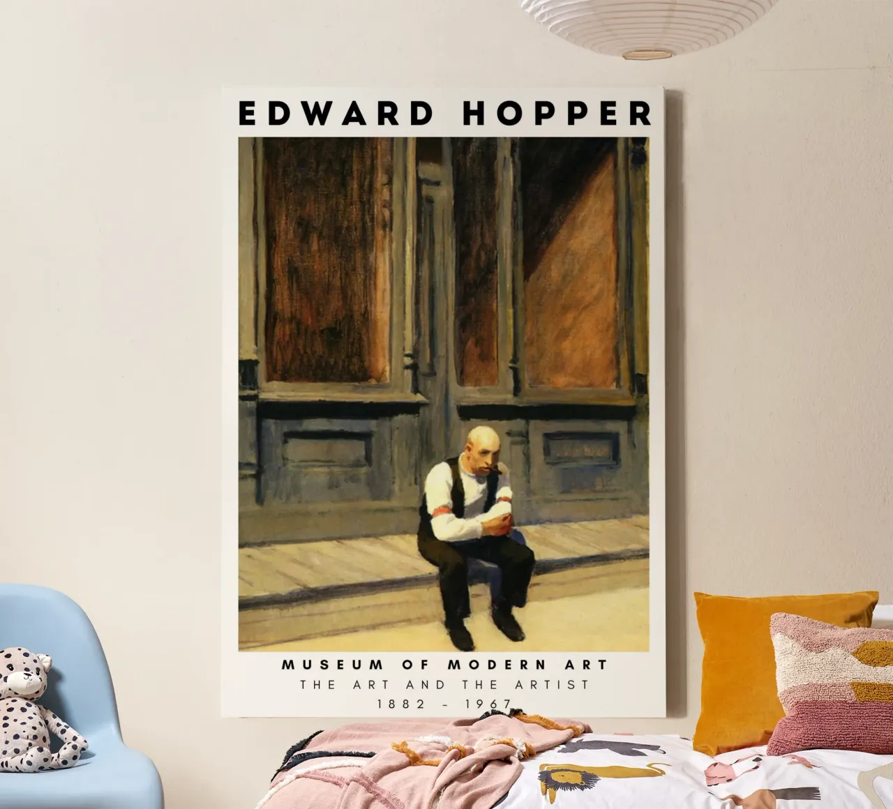 Edward Hopper Excursie in de filosofie | Realisme Print canvas met Baklijst van NorwesClub