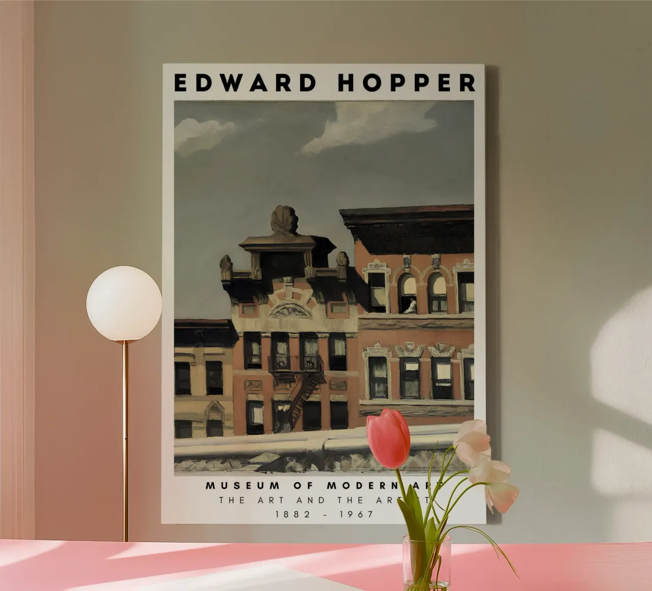 Edward Hopper Williamsburg Bridge - Stedelijk Realisme Kunst canvas met Baklijst van NorwesClub