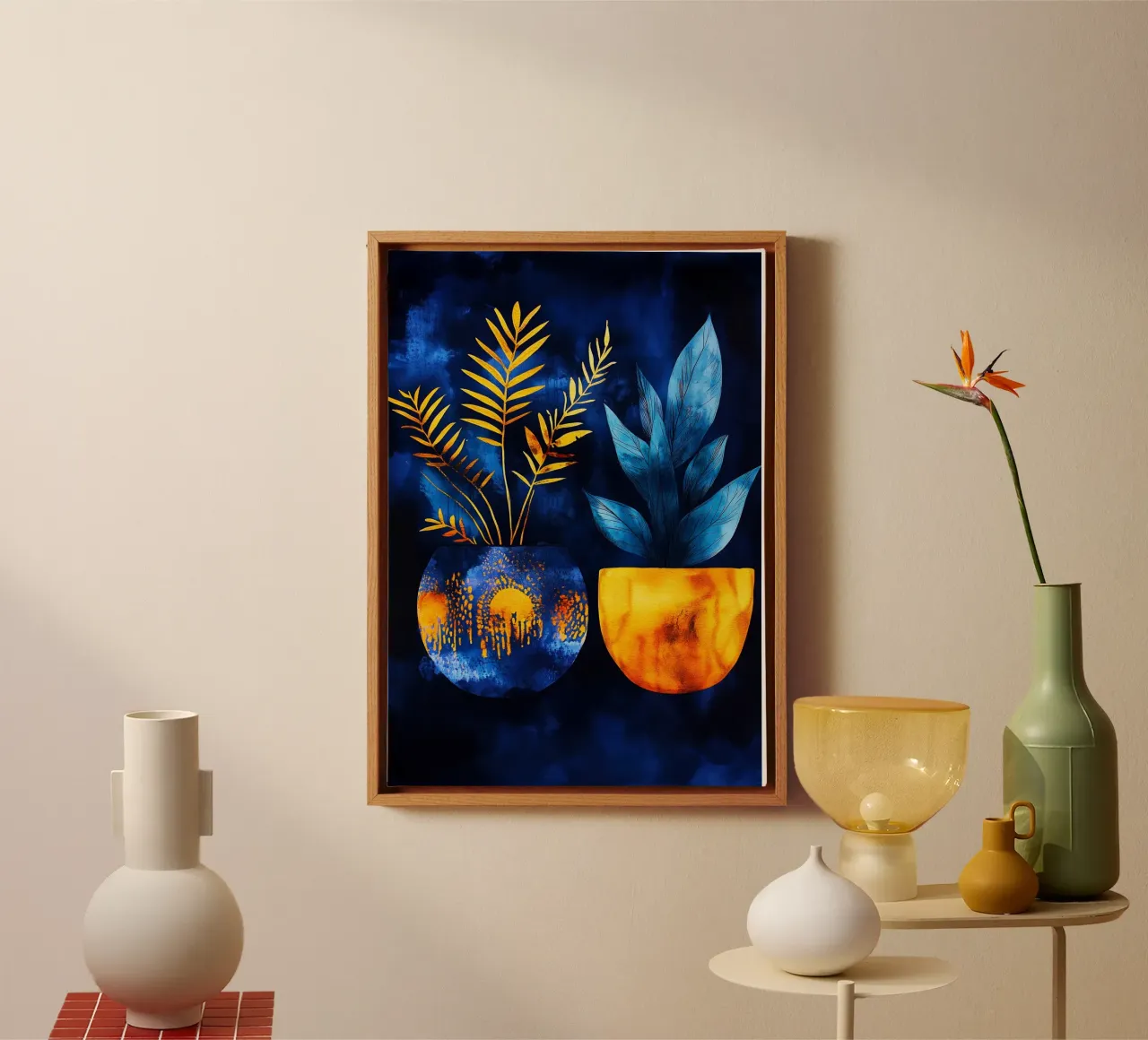 Piante decorative tela con Cornice a cassetta da Justyna Jaszke JBJart