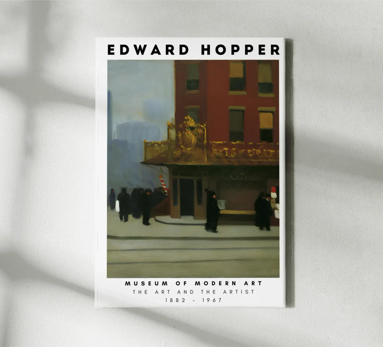 Edward Hopper New York Corner - Stedelijk realisme kunst canvas met Baklijst van NorwesClub