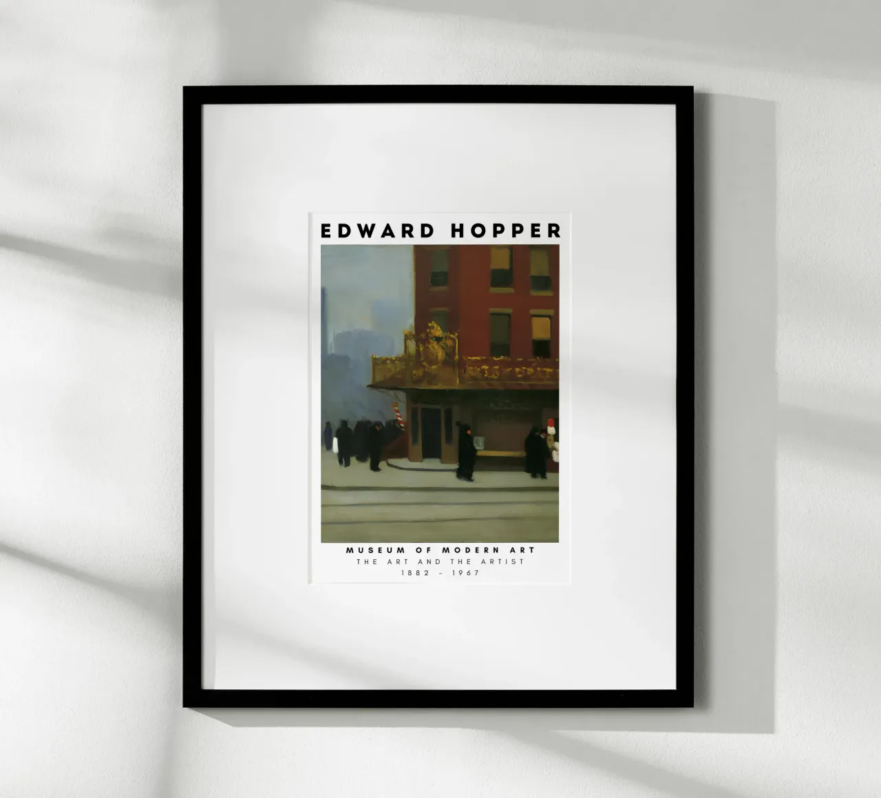Edward Hopper New York Corner - Stedelijk realisme kunst poster van NorwesClub