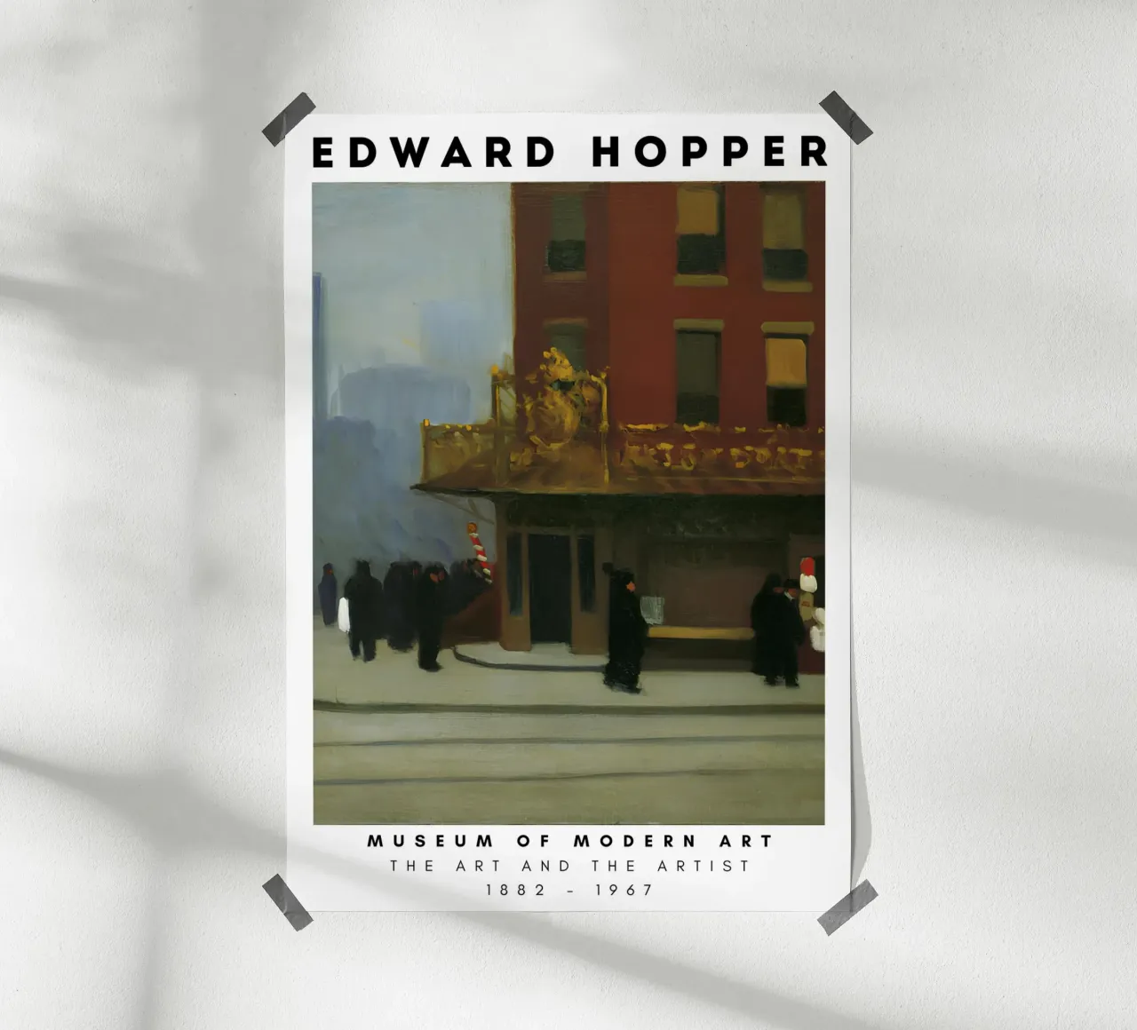 Edward Hopper New York Corner - Stedelijk realisme kunst poster van NorwesClub