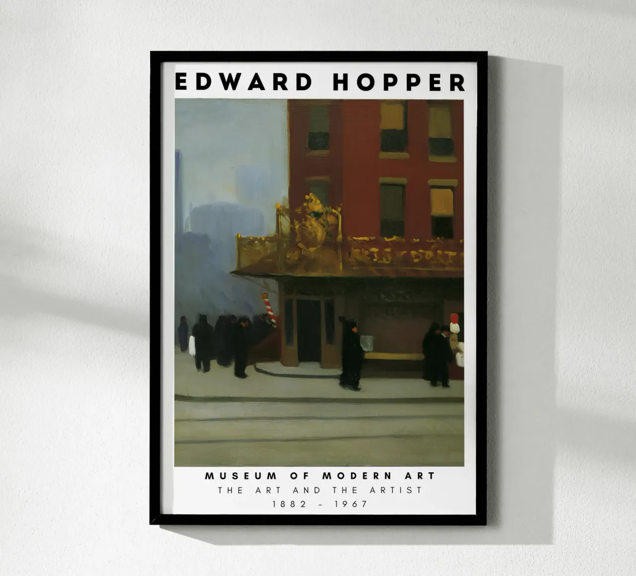 Edward Hopper New York Corner - Stedelijk realisme kunst poster van NorwesClub