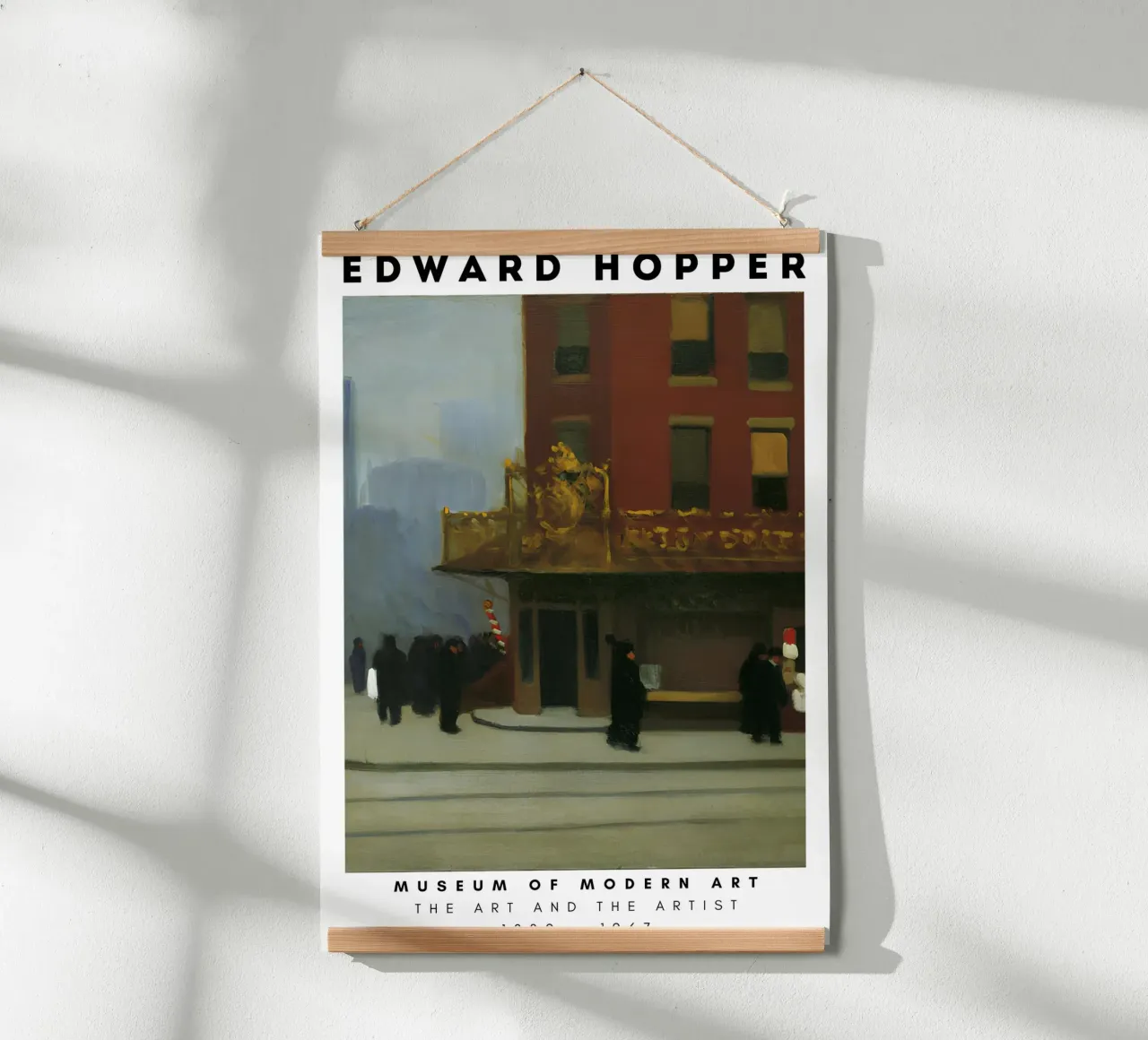Edward Hopper New York Corner - Stedelijk realisme kunst poster van NorwesClub