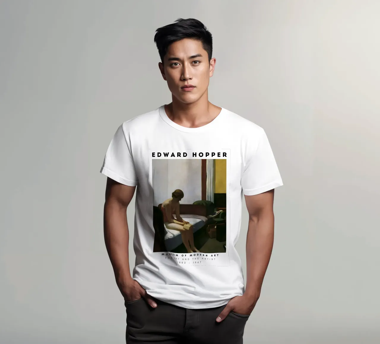 Camera d'albergo di Edward Hopper - Arte del realismo americano t-shirt da NorwesClub