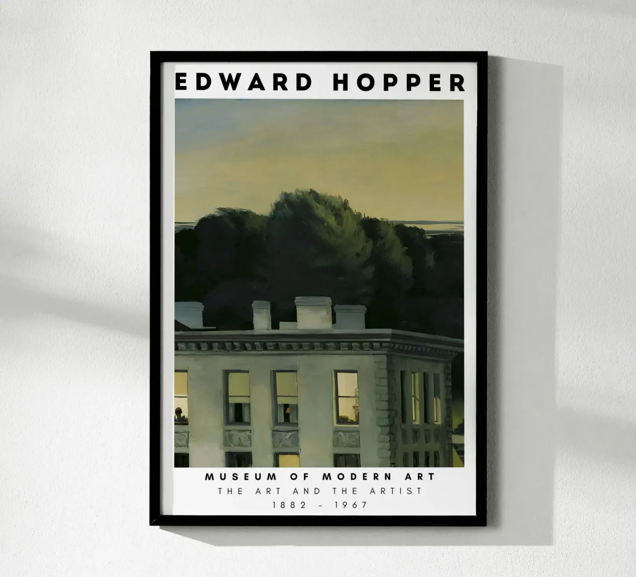 Edward Hopper Huis bij Schemering - Amerikaanse Realisme Print poster van NorwesClub