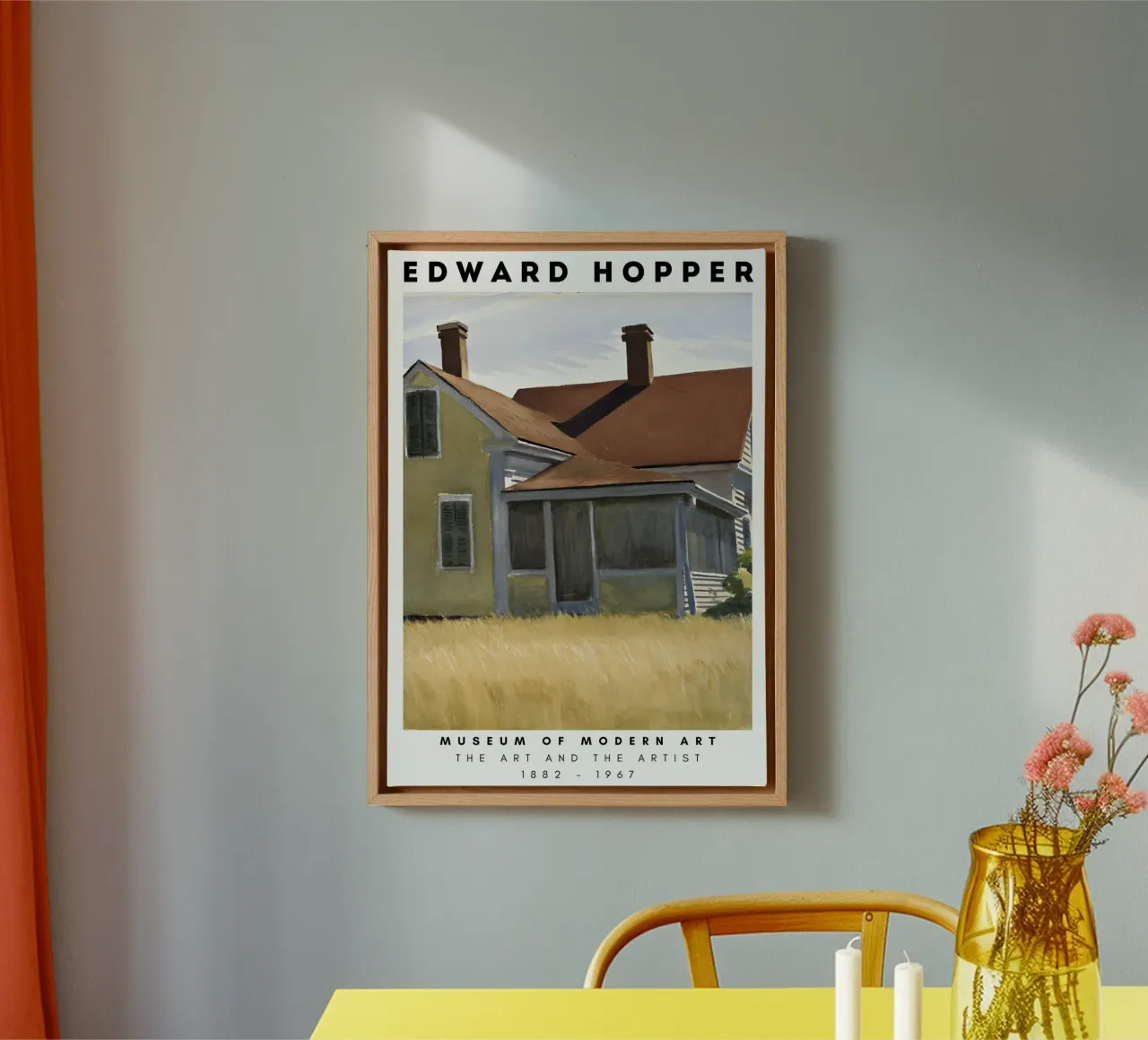 Edward Hopper Marshall's huis - Amerikaanse realistische print canvas met Baklijst van NorwesClub