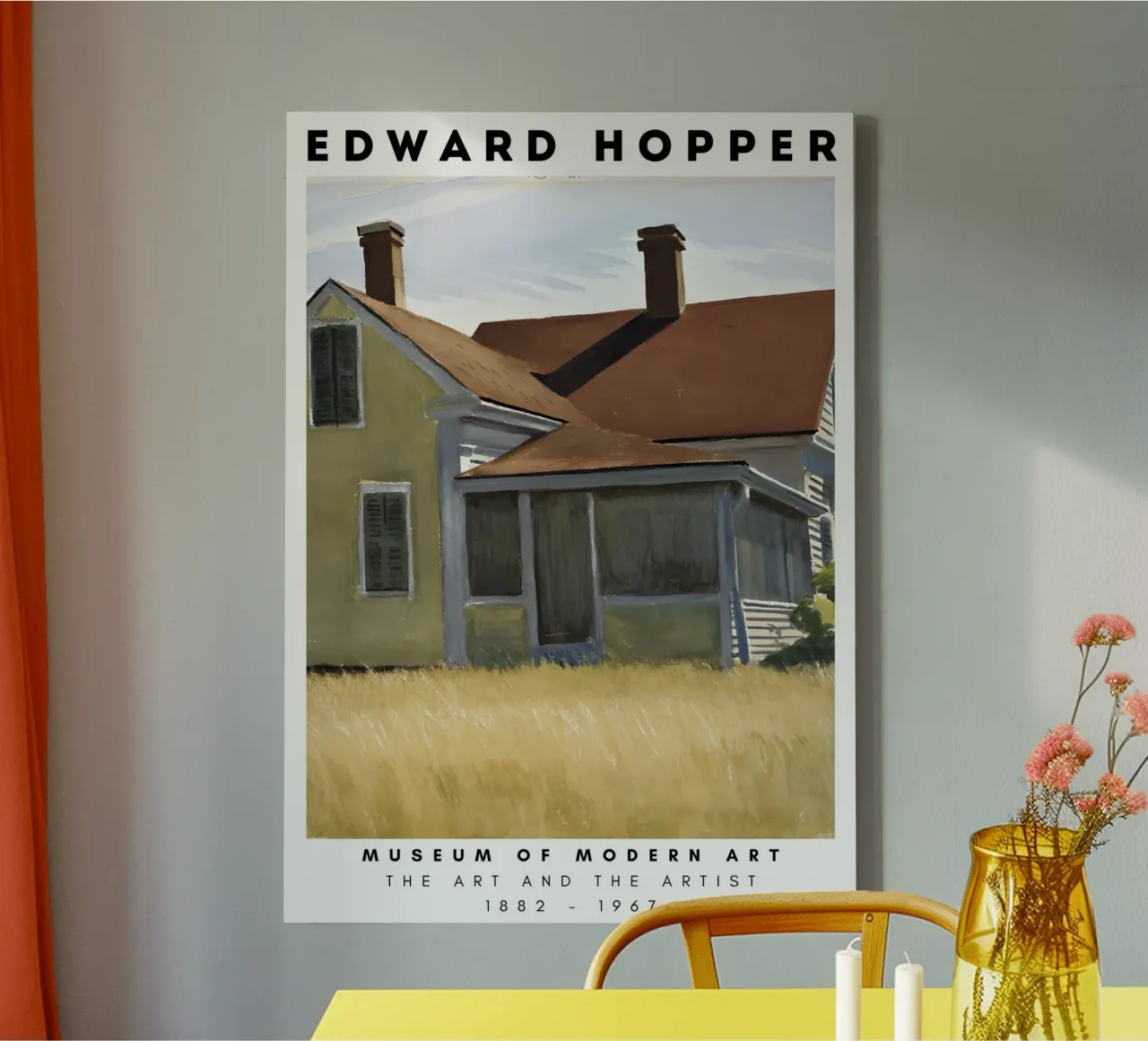 Edward Hopper Marshall's huis - Amerikaanse realistische print canvas met Baklijst van NorwesClub