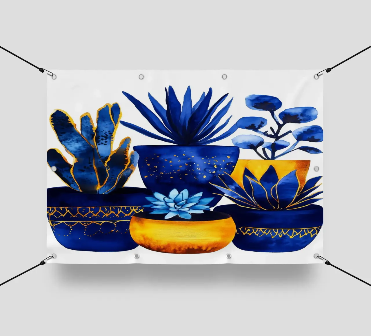 Piante in vaso blu telo in pvc da Justyna Jaszke JBJart