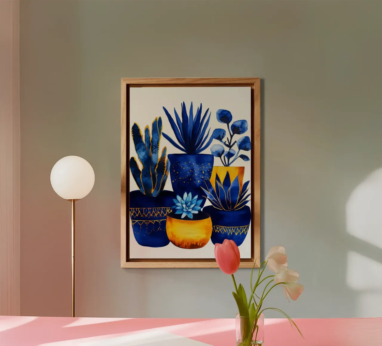 Piante in vaso blu alluminio dibond da Justyna Jaszke JBJart