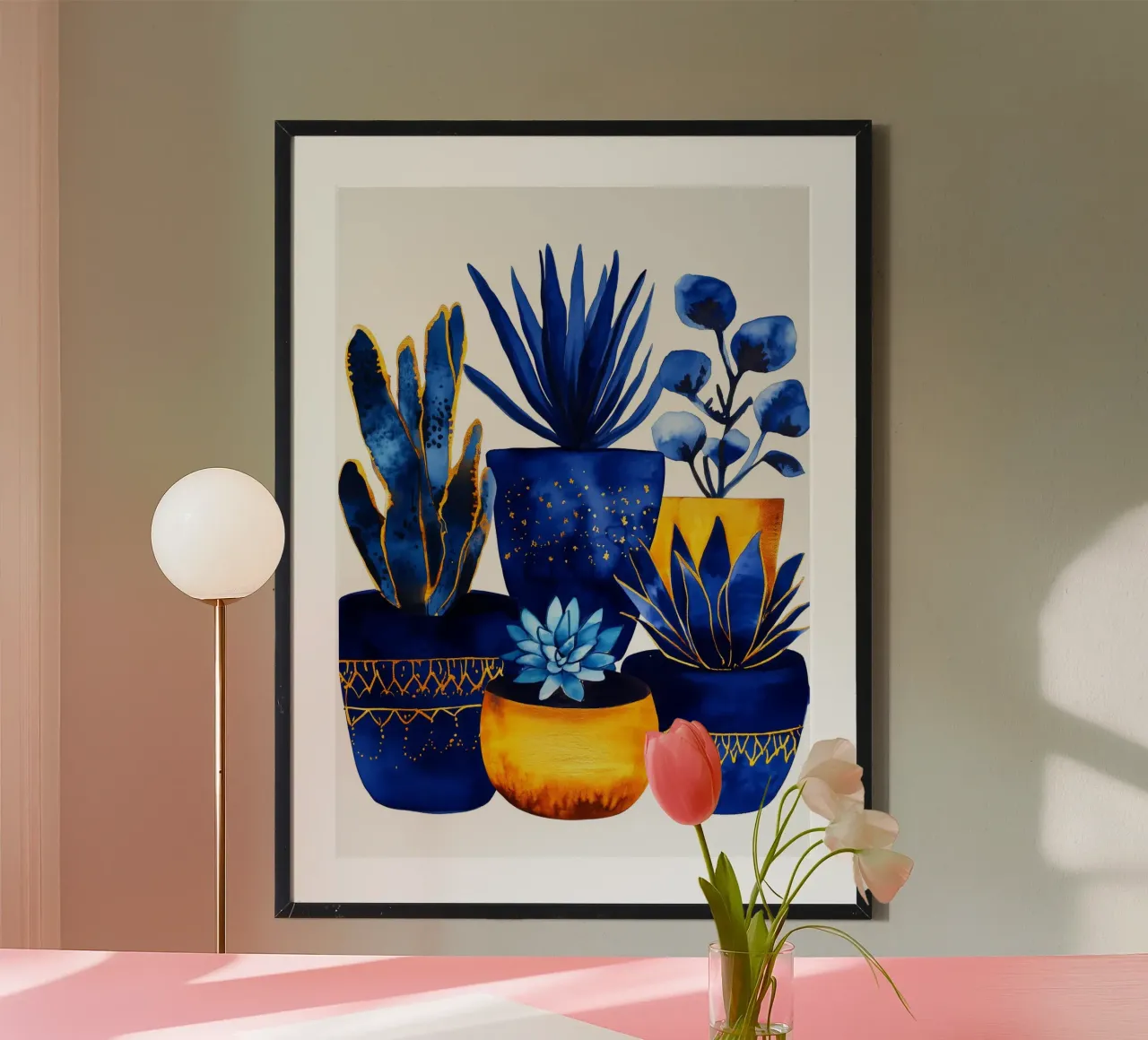 Piante in vaso blu carta hahnemühle da Justyna Jaszke JBJart